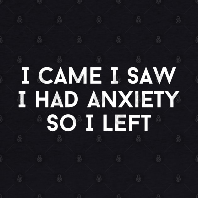 I Came I Saw I Had Anxiety So I Left by HobbyAndArt